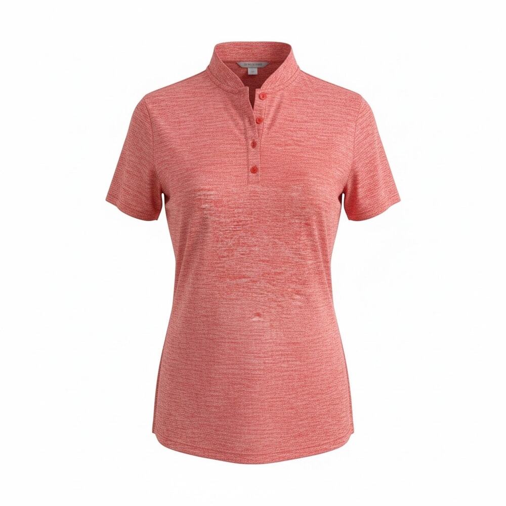 Adidas Flash Red Golf Polo Shirt Space Dye Performance Top Size Large NWT Travel